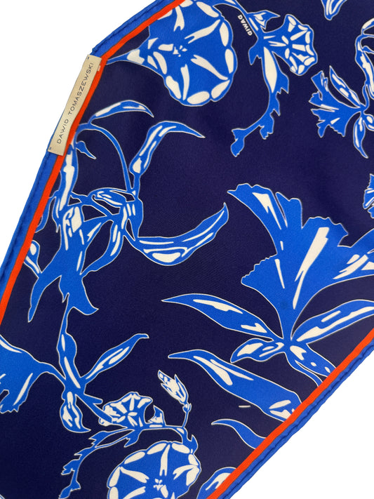 DAWID TOMASZEWSKI Seidentuch Diamond Kleora Navy Detail