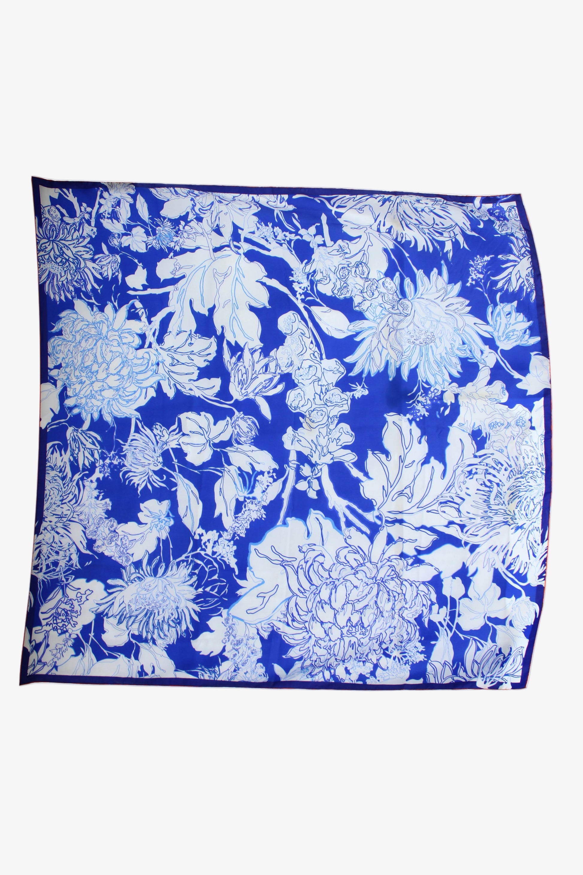 DAWID TOMASZEWSKI Seidentuch Grande Adelaide Outline Blue