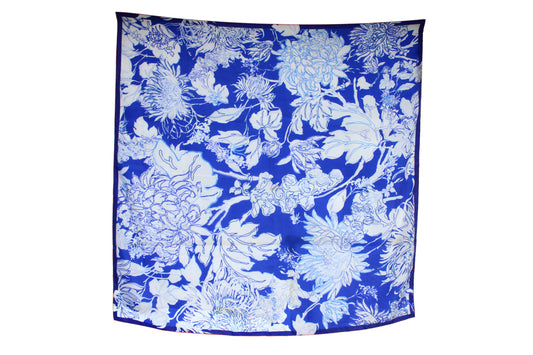 DAWID TOMASZEWSKI Seidentuch Grande Adelaide Outline Blue