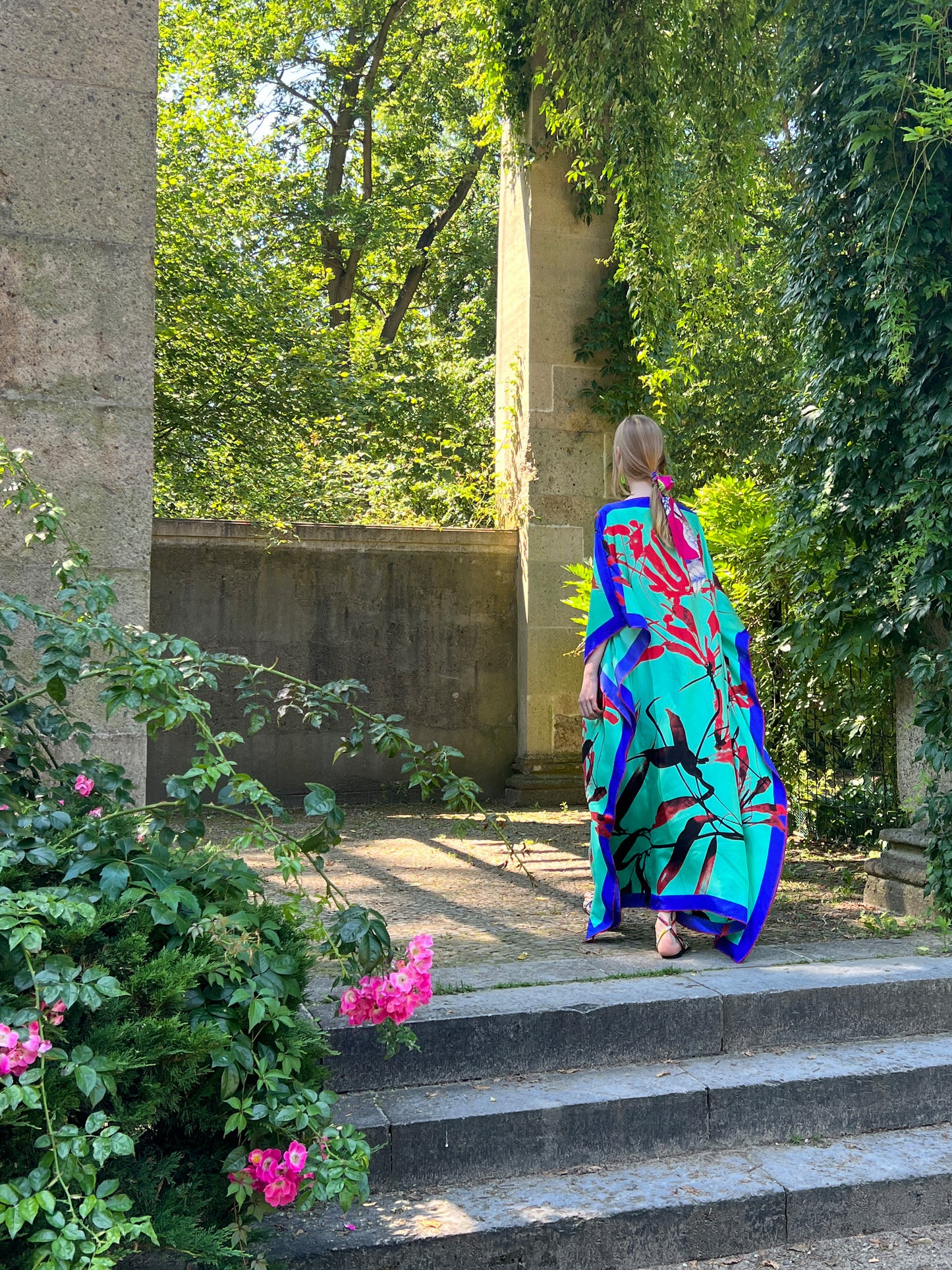 Kaftan Sardegna Granada Flowers Turquise