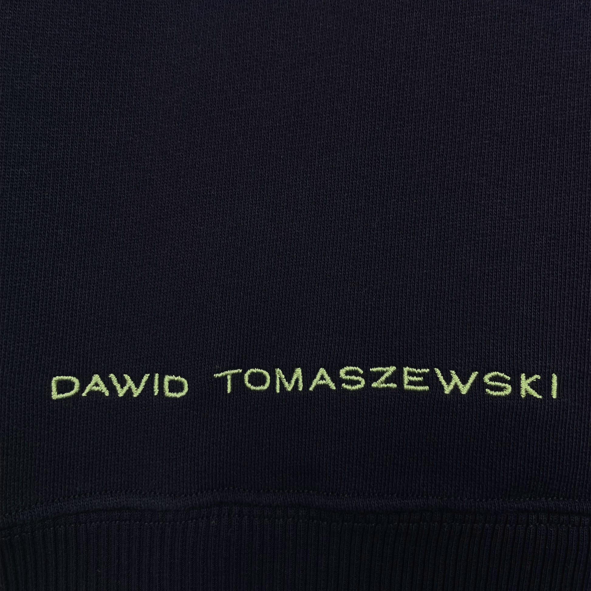 DAWID TOMASZEWSKI Hoodie "We just wanted to be loved" - Blue - Detail Logo