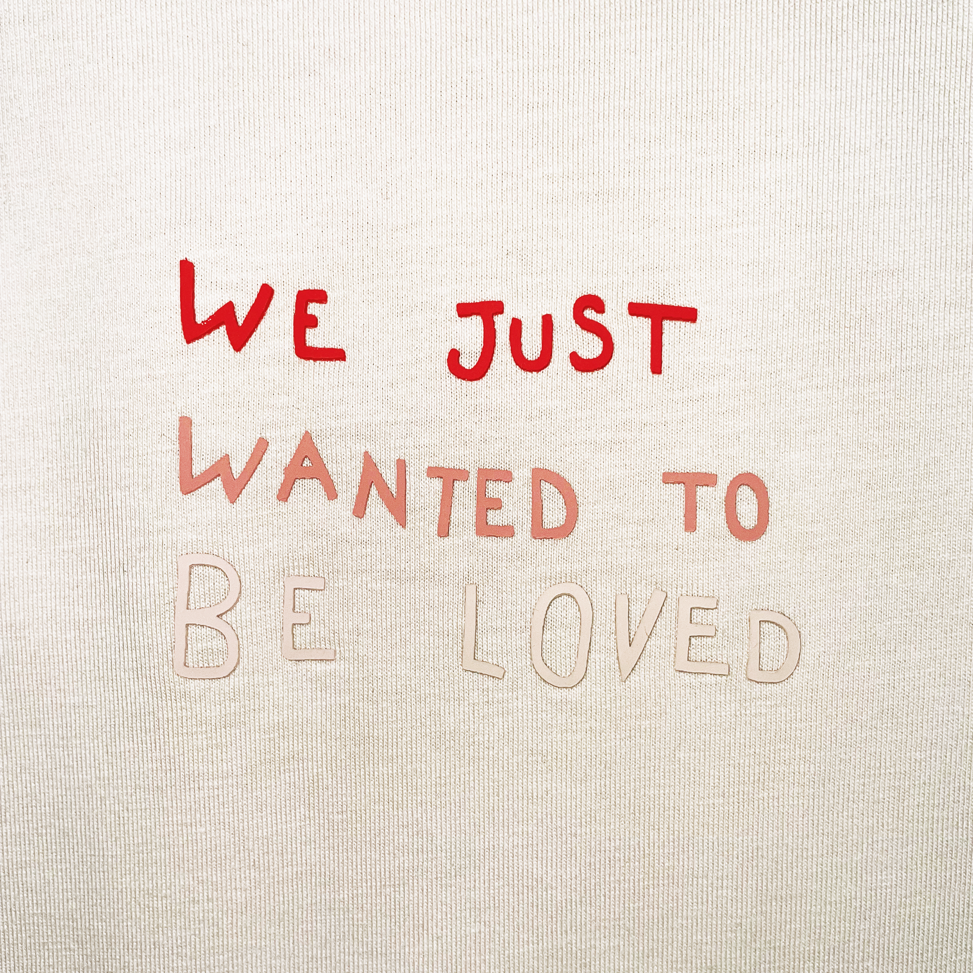 DAWID TOMASZEWSKI T-Shirt "We just wanted to be loved" - Sand - Front Detail