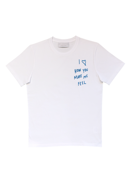 T-shirt "I love how you make me feel" blue 